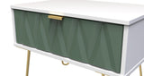 Diamond 1 Drawer Midi Chest with Gold Hairpin Legs