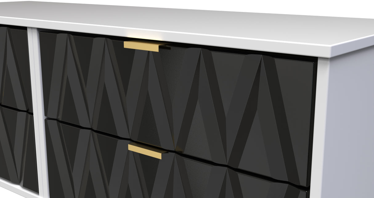 Diamond 4 Drawer Bed Box with Gold Hairpin Legs