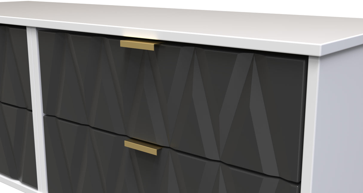 Diamond 4 Drawer Bed Box with Gold Hairpin Legs