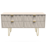 Diamond 4 Drawer Bed Box with Gold Hairpin Legs