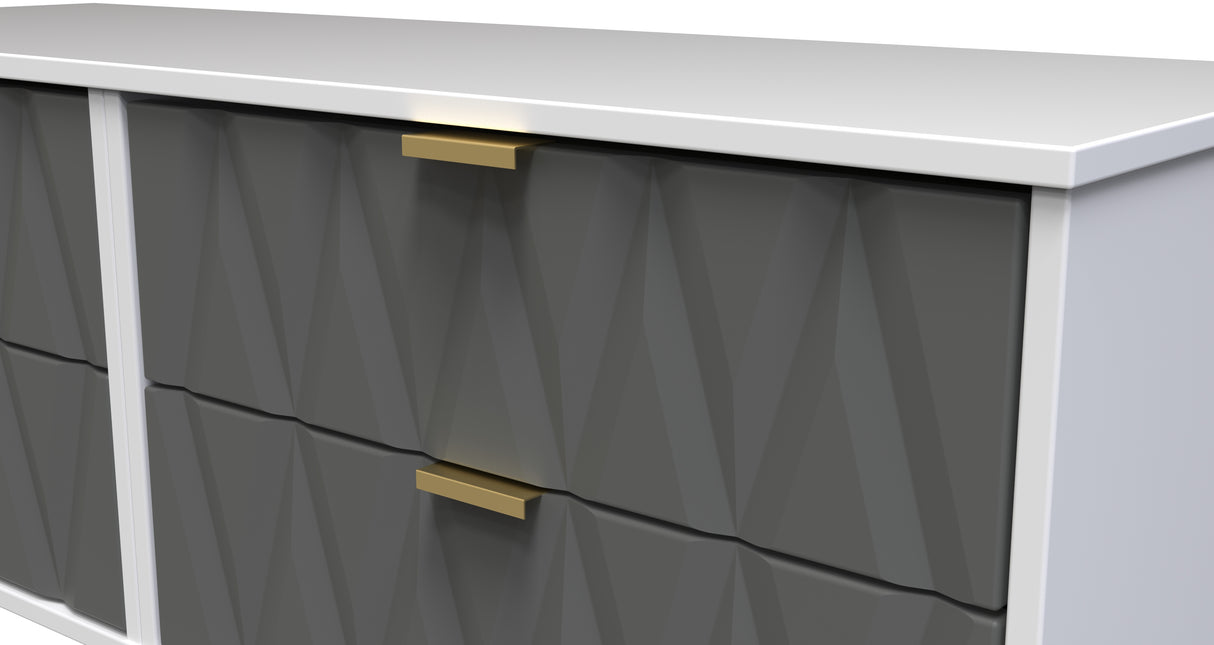 Diamond 4 Drawer Bed Box with Gold Hairpin Legs