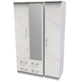 Avon Mirrored 2 Drawer 3 Door Triple Wardrobe