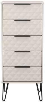 Harlequin 5 Drawer Bedside Table with Black Hairpin Legs