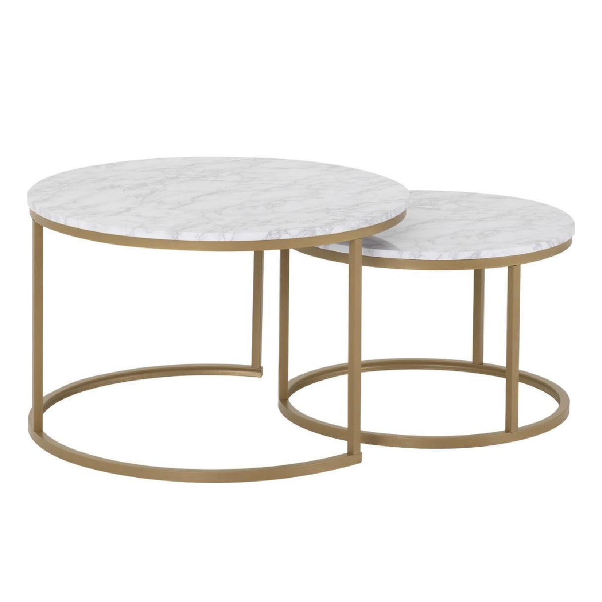 Dallas Gold and Marble Coffee Table Set