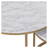 Dallas Gold and Marble Coffee Table Set