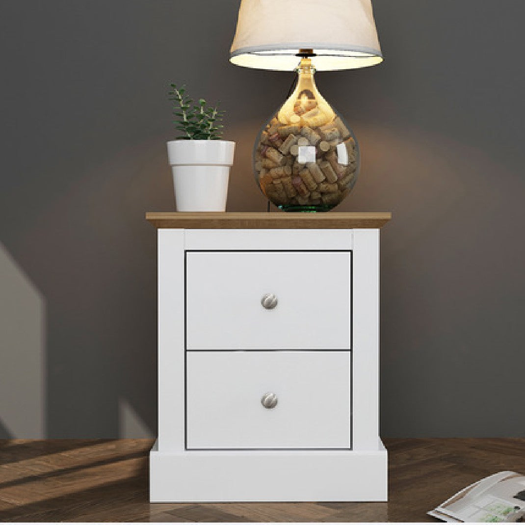 Devon White and Oak Bedside Cabinet