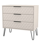 Harlequin 3 Drawer Chest with Black Hairpin Legs