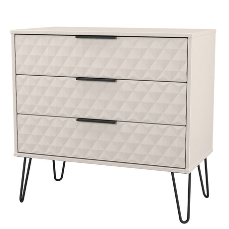 Harlequin 3 Drawer Chest with Black Hairpin Legs