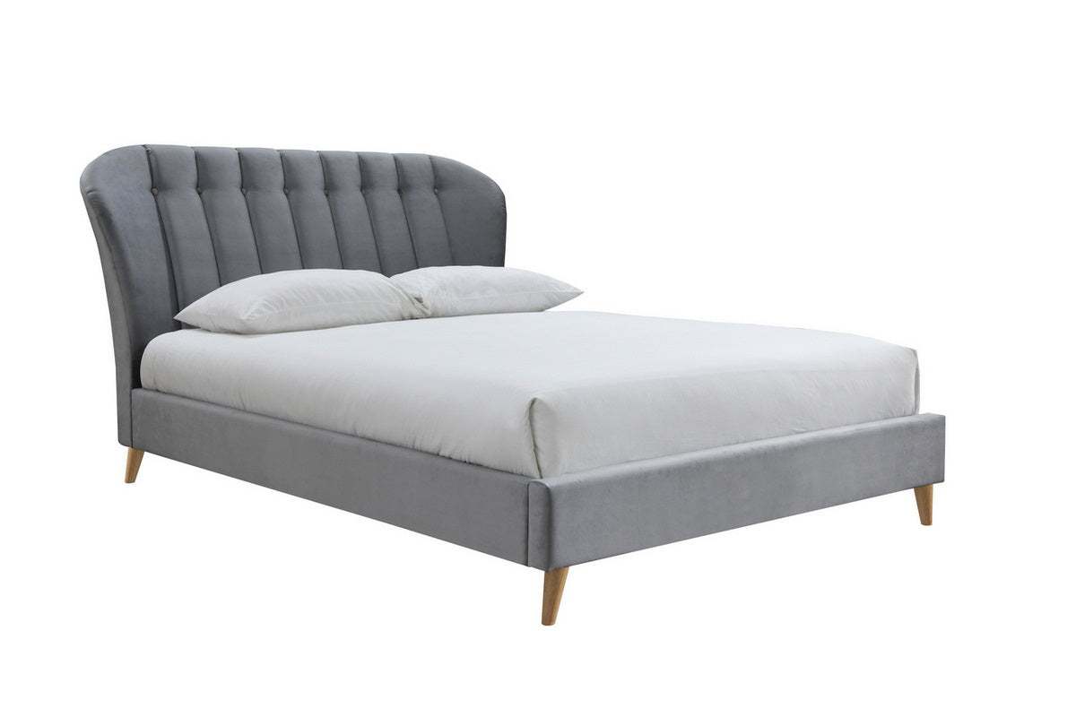 Elm Grey Velvet Bed