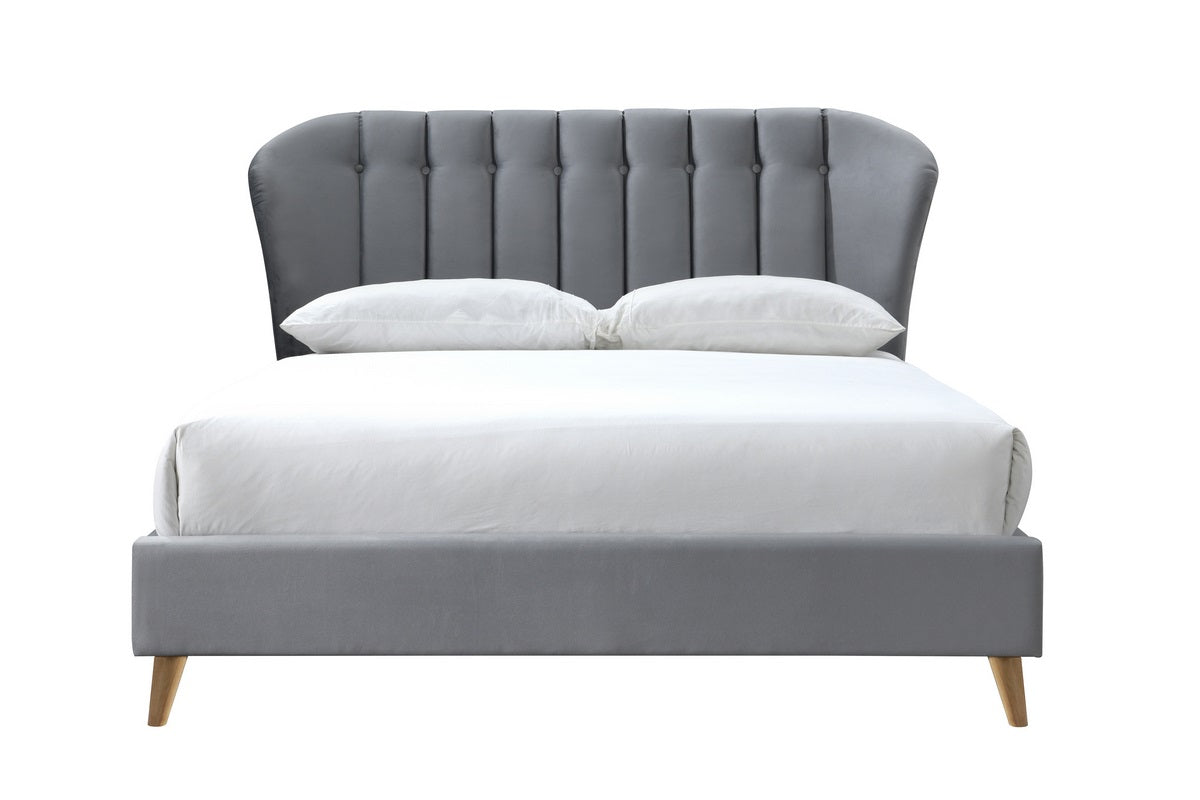 Elm Grey Velvet Bed