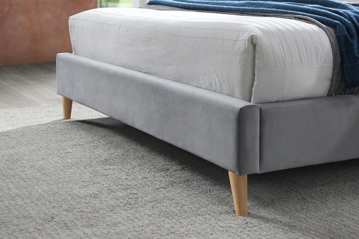 Elm Grey Velvet Bed