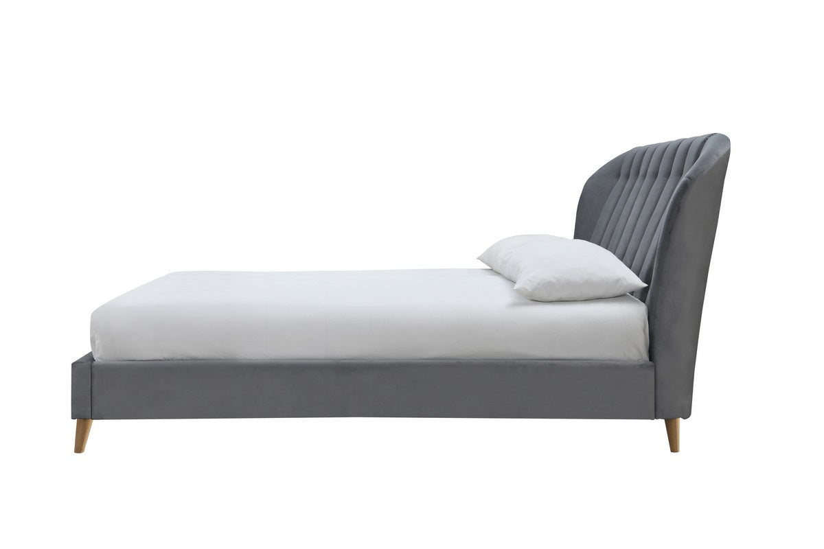 Elm Grey Velvet Bed