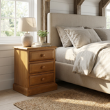 Maple 3 Drawer Bedside Table