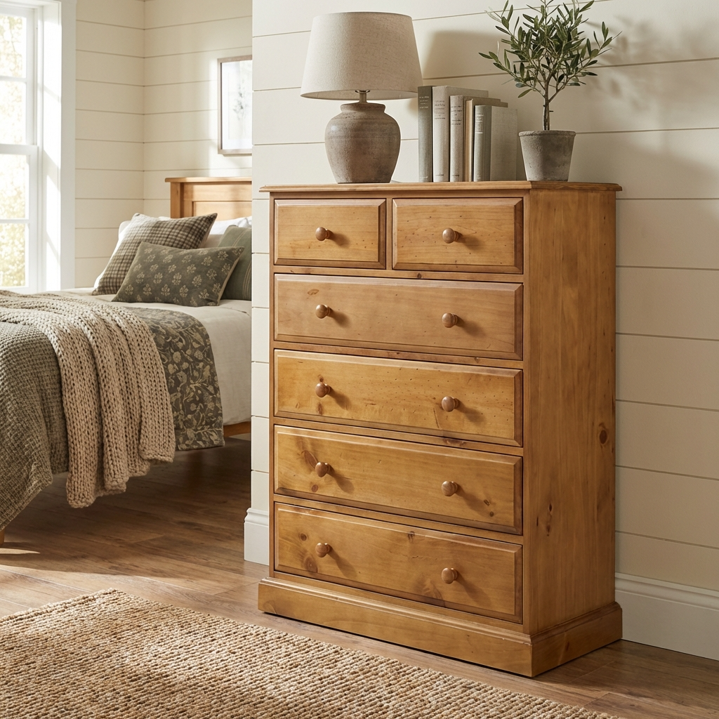 Maple 6 Drawer Tall Chest of Drawers