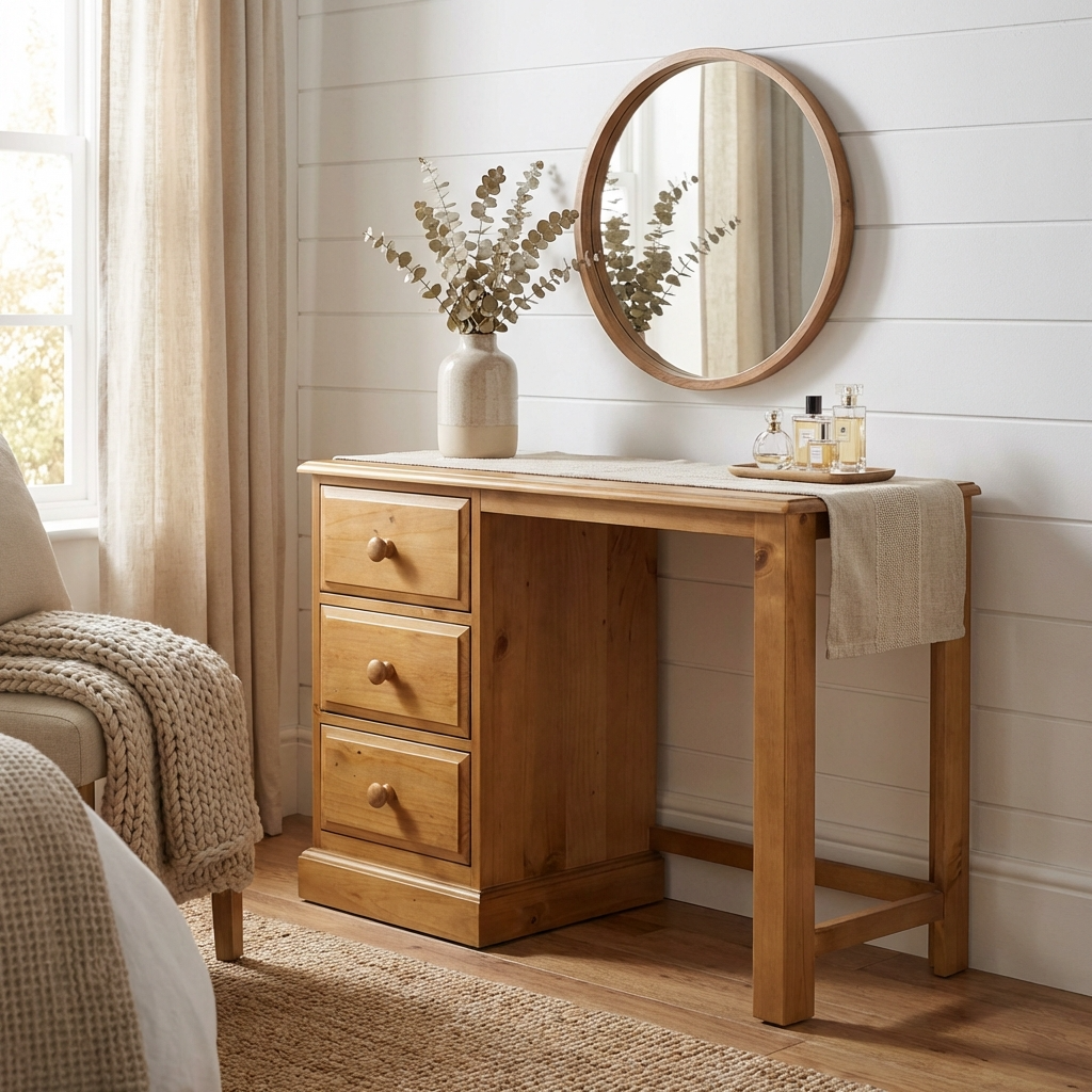 Maple 3 Drawer Pedestal Dressing Table