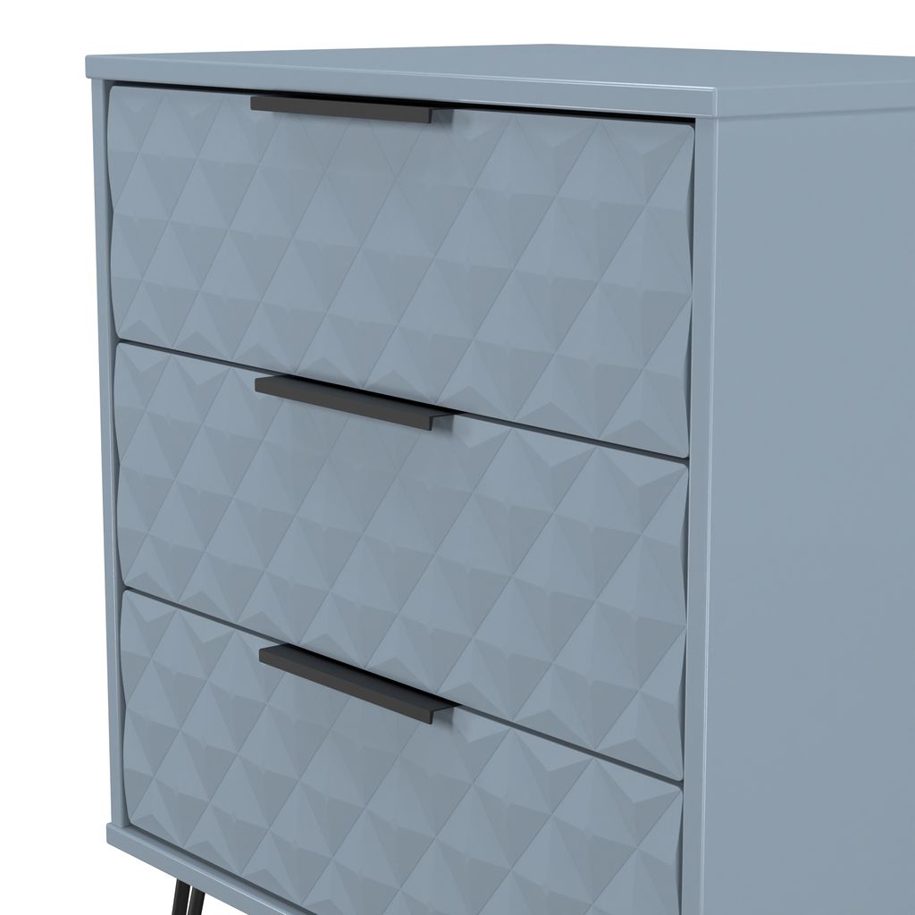 Harlequin 3 Drawer Midi Chest with Black Hairpin Legs