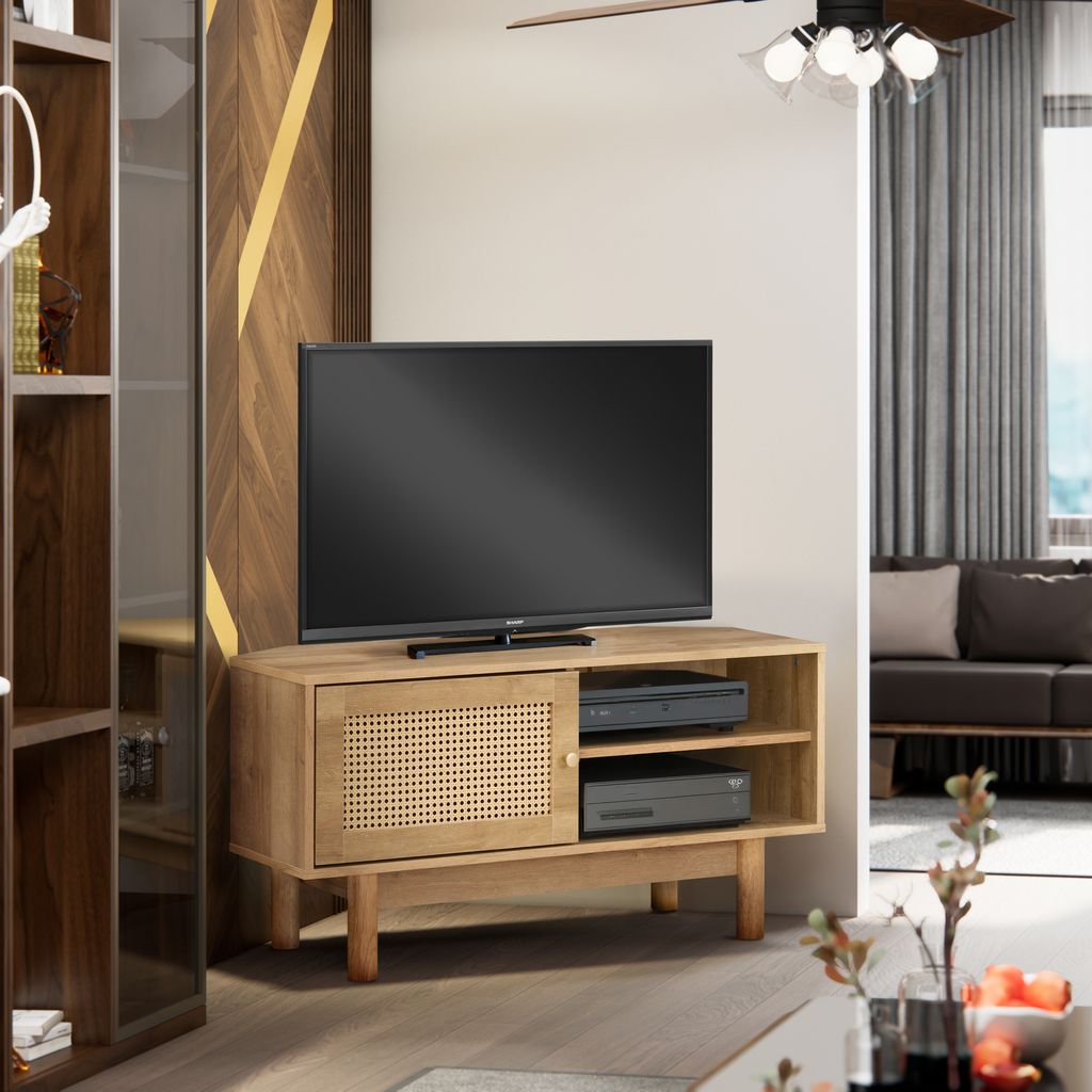 Manila Rattan 1 Door Corner TV Unit