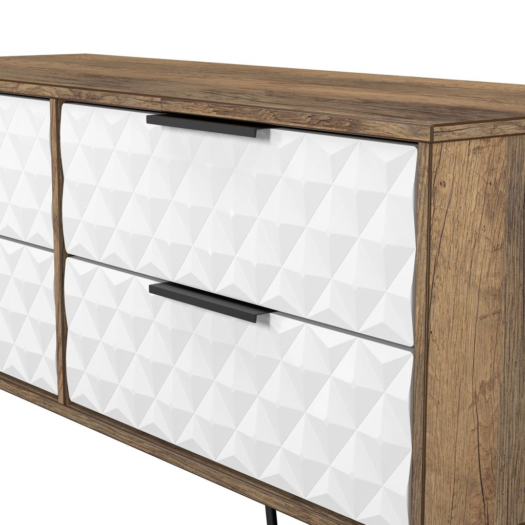 Harlequin 4 Drawer Bed Box with Black Hairpin Legs