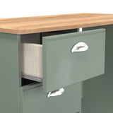 Victoria 3 Drawer Single Pedestal Dressing Table with Oak Top