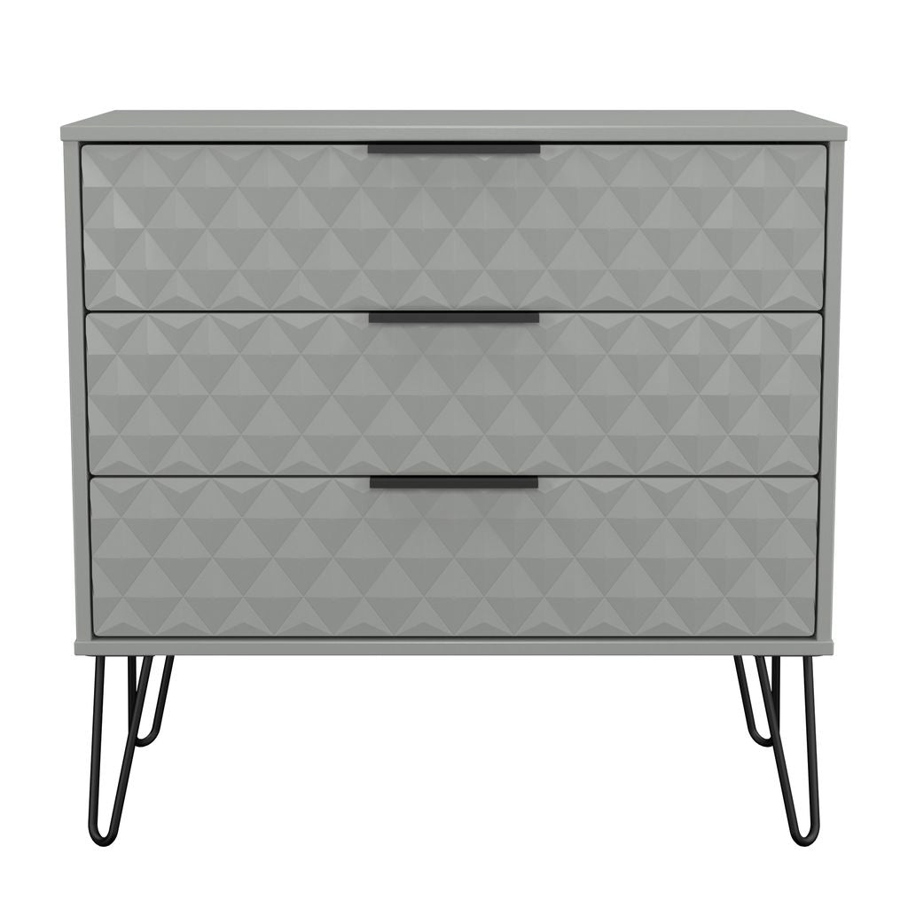 Harlequin 3 Drawer Chest with Black Hairpin Legs