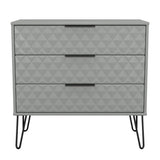 Harlequin 3 Drawer Chest with Black Hairpin Legs