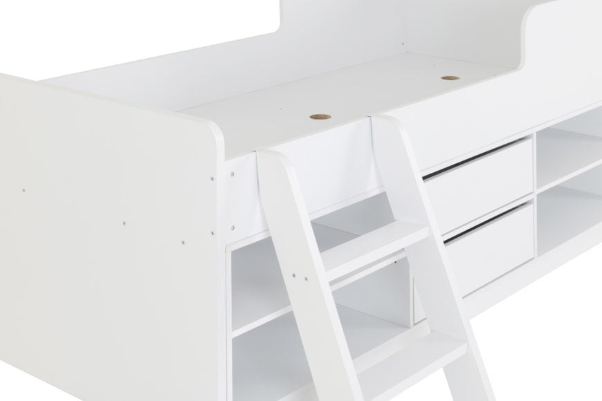 Felix Low Sleeper Bed 3ft Single with Ladders and Storage Drawers