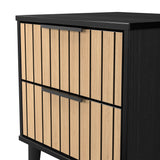 Fiji Oak Slatted 2 Drawer Bedside Cabinet