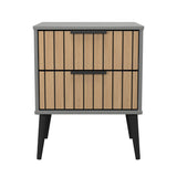 Fiji Oak Slatted 2 Drawer Bedside Cabinet