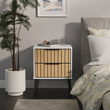 Fiji Oak Slatted 2 Drawer Bedside Cabinet