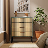 Fiji Oak Slatted 4 Drawer Chest