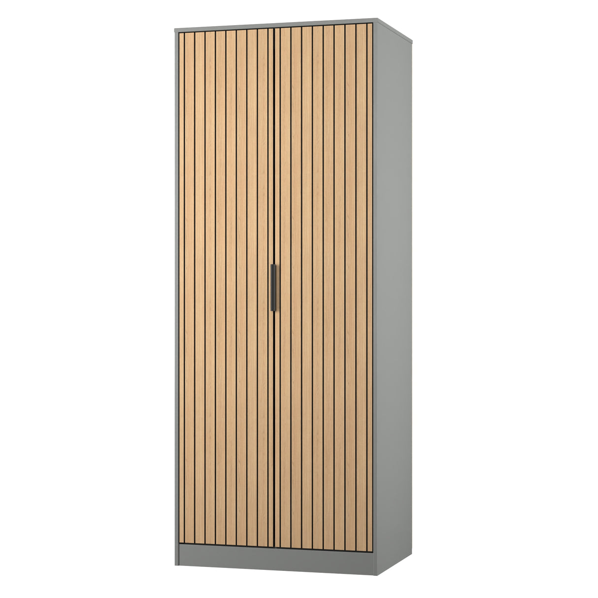 Fiji Oak Slatted 2 Door Wardrobe