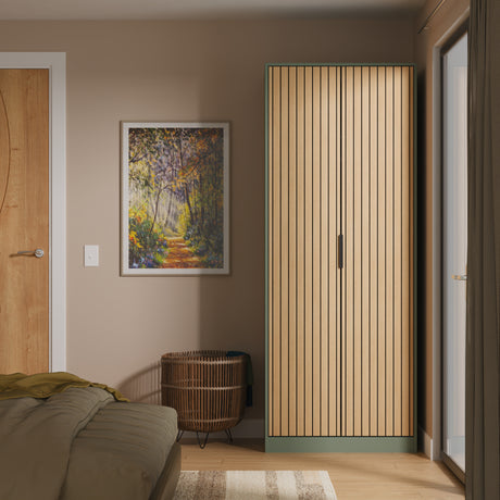 Fiji Oak Slatted 2 Door Wardrobe