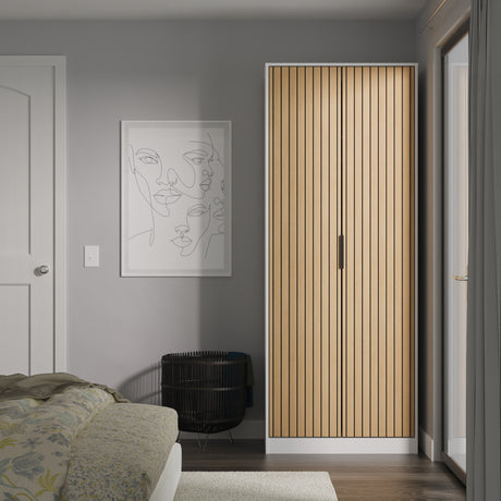 Fiji Oak Slatted 2 Door Wardrobe