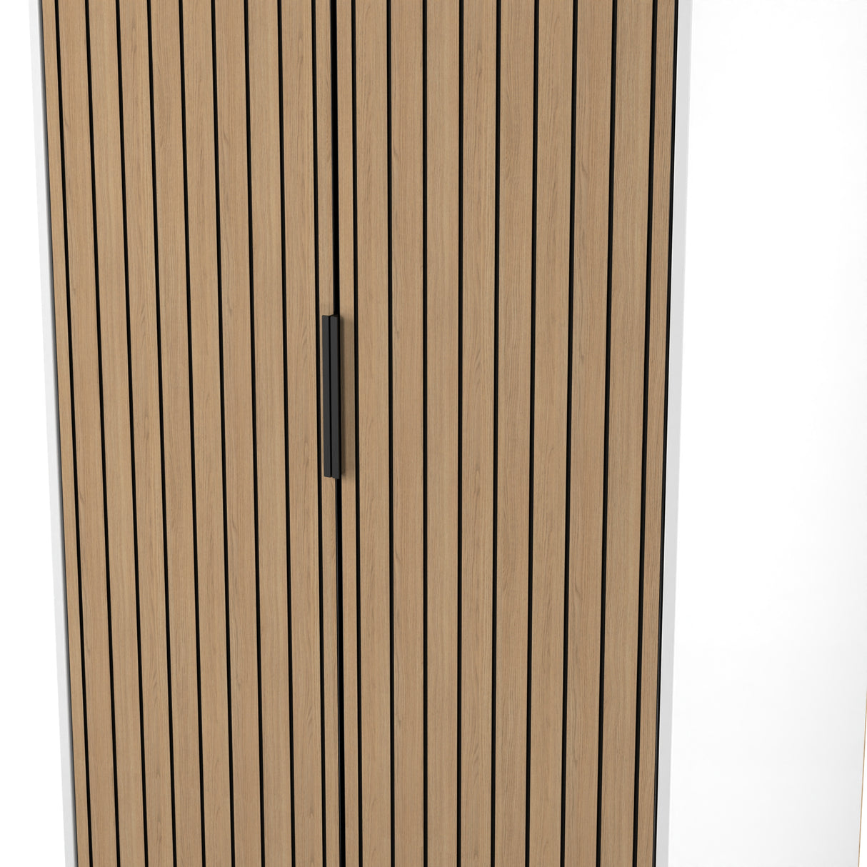 Fiji Oak Slatted 2 Door Wardrobe