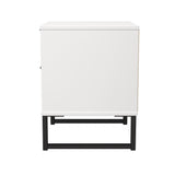 Fluted 2 Drawer Bedside Table with Black Sleigh Legs