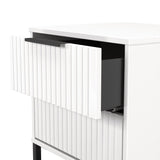 Fluted 2 Drawer Bedside Table with Black Sleigh Legs