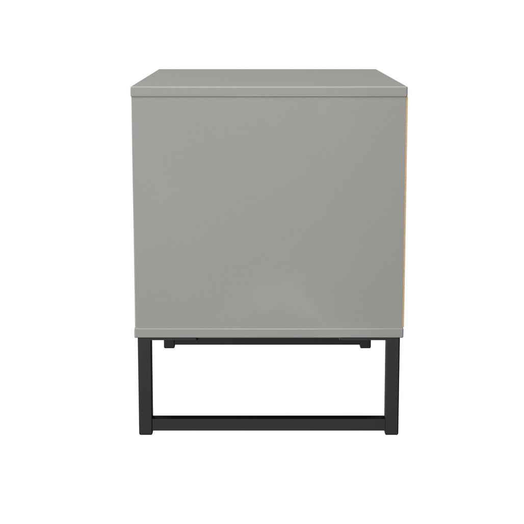 Fluted 2 Drawer Midi Chest with Black Sleigh Legs