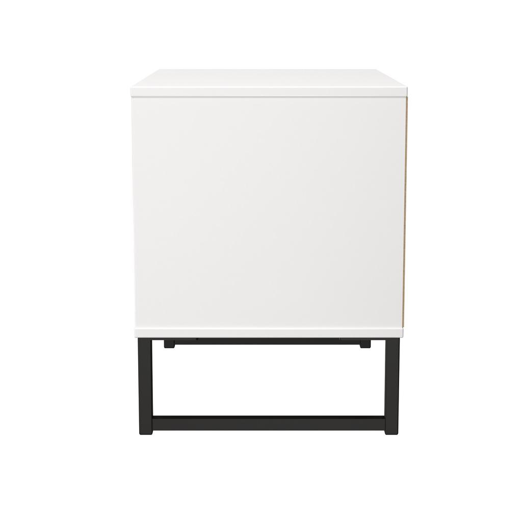 Fluted 2 Drawer Midi Chest with Black Sleigh Legs