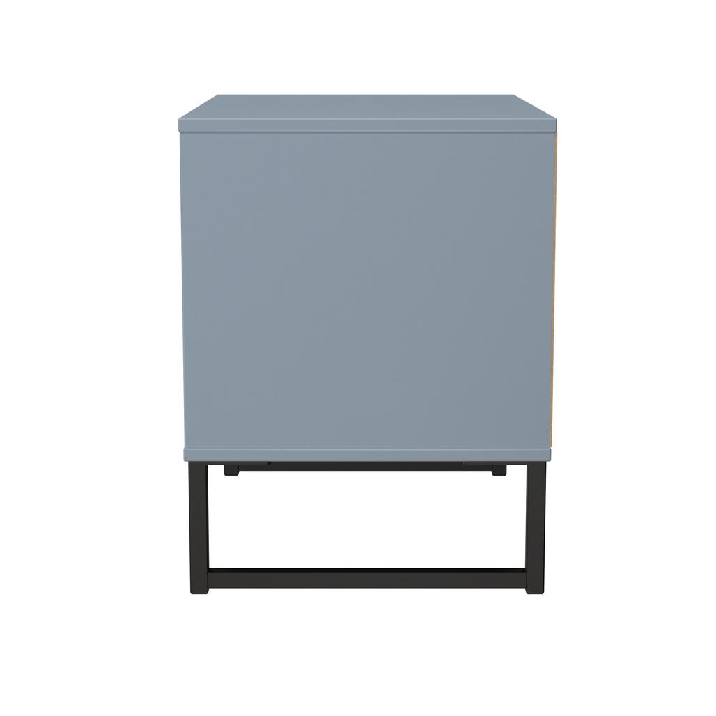 Fluted 2 Drawer Midi Chest with Black Sleigh Legs