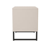 Fluted 2 Drawer Midi Chest with Black Sleigh Legs