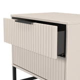 Fluted 2 Drawer Midi Chest with Black Sleigh Legs