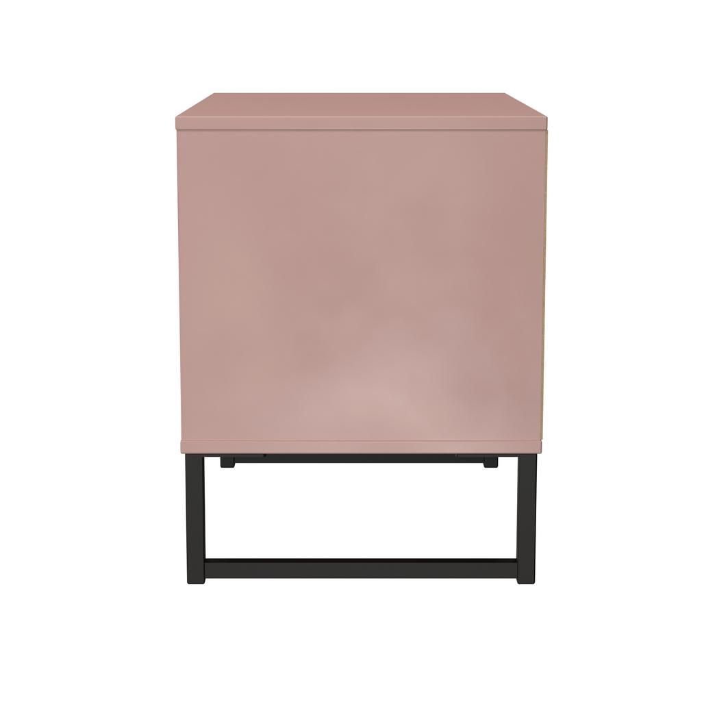 Fluted 2 Drawer Midi Chest with Black Sleigh Legs