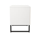 Fluted 2 Drawer Midi Chest with Black Sleigh Legs