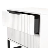 Fluted 2 Drawer Midi Chest with Black Sleigh Legs