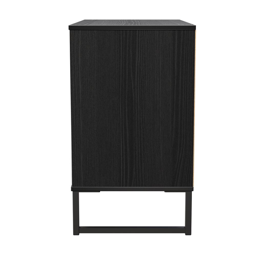 Fluted 3 Drawer Chest with Black Sleigh Legs