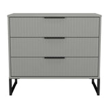 Fluted 3 Drawer Chest with Black Sleigh Legs