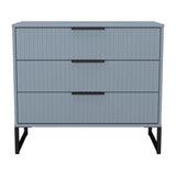 Fluted 3 Drawer Chest with Black Sleigh Legs