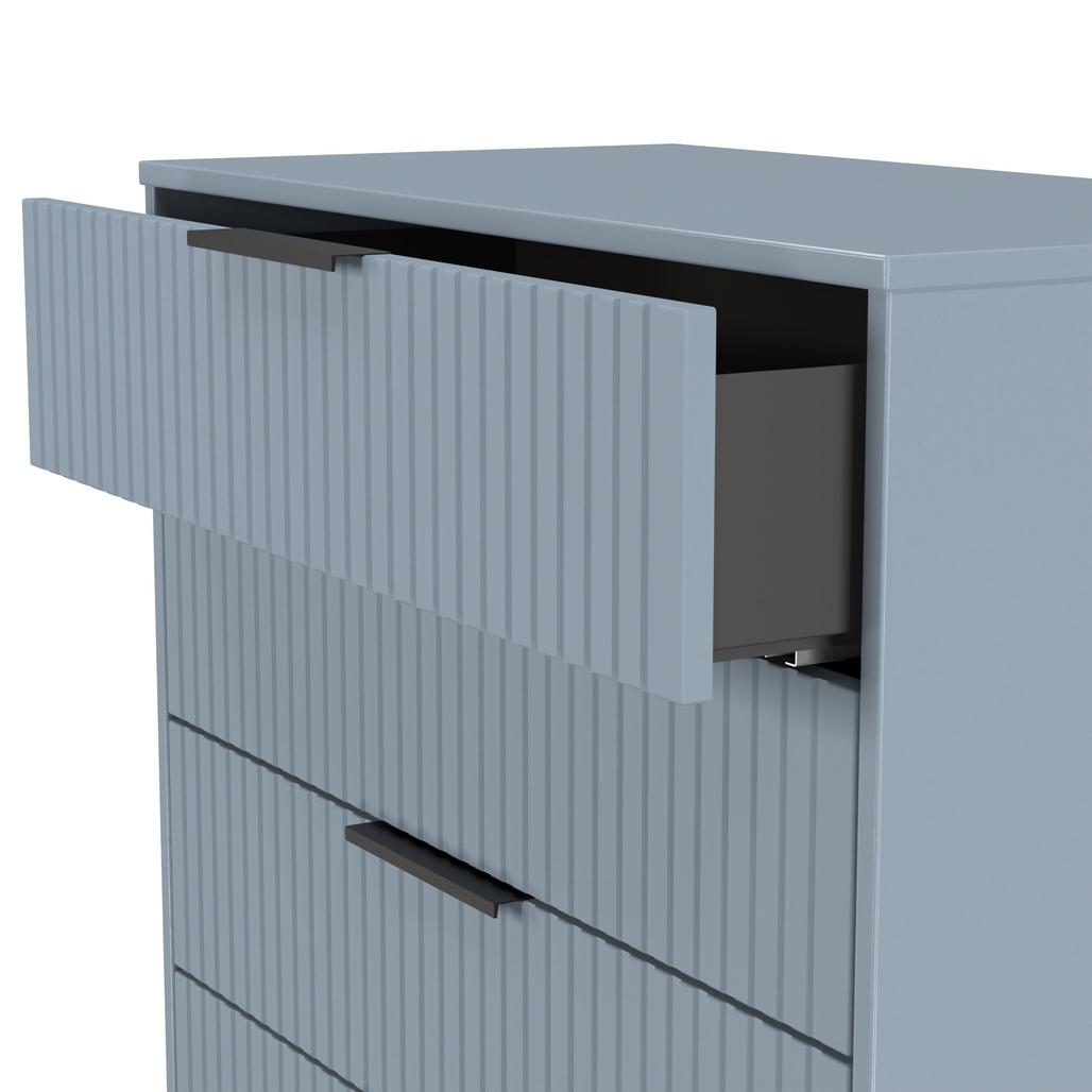 Fluted 4 Drawer Chest with Black Sleigh Legs