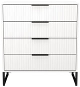 Fluted 4 Drawer Chest with Black Sleigh Legs