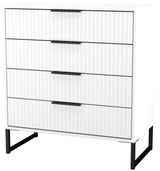 Fluted 4 Drawer Chest with Black Sleigh Legs